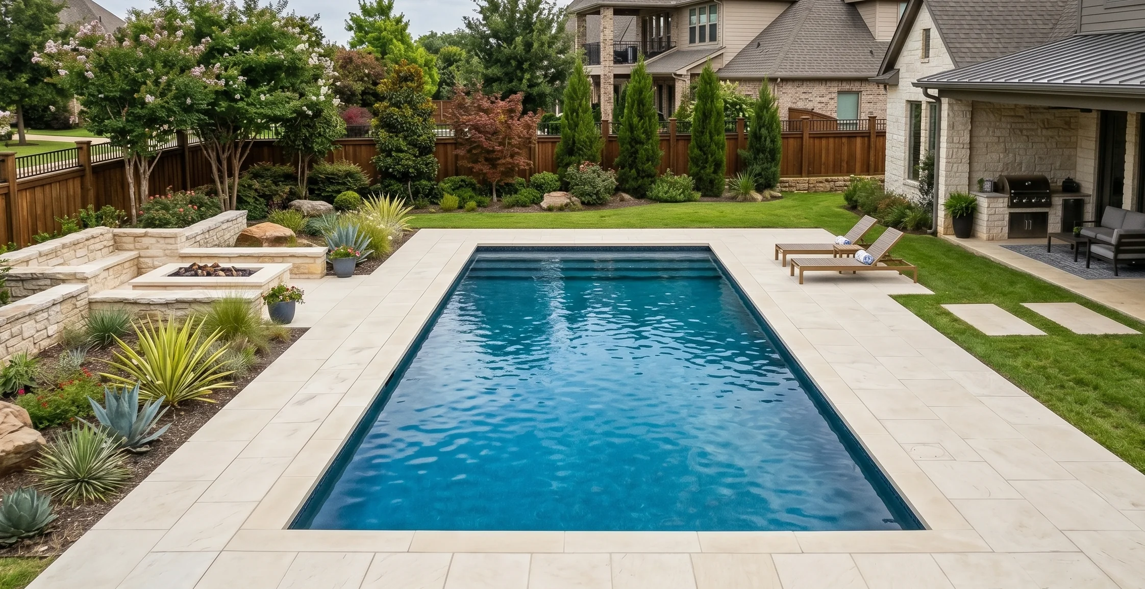 Pool technician performing a pool inspection at a Round Rock, Texas residential property
