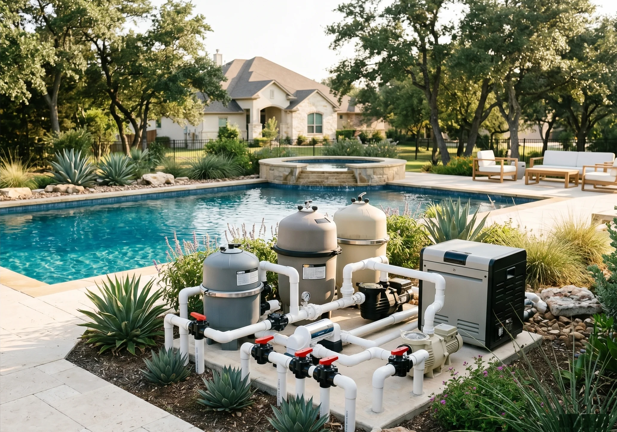 Saltwater pool repair service in Round Rock, Texas